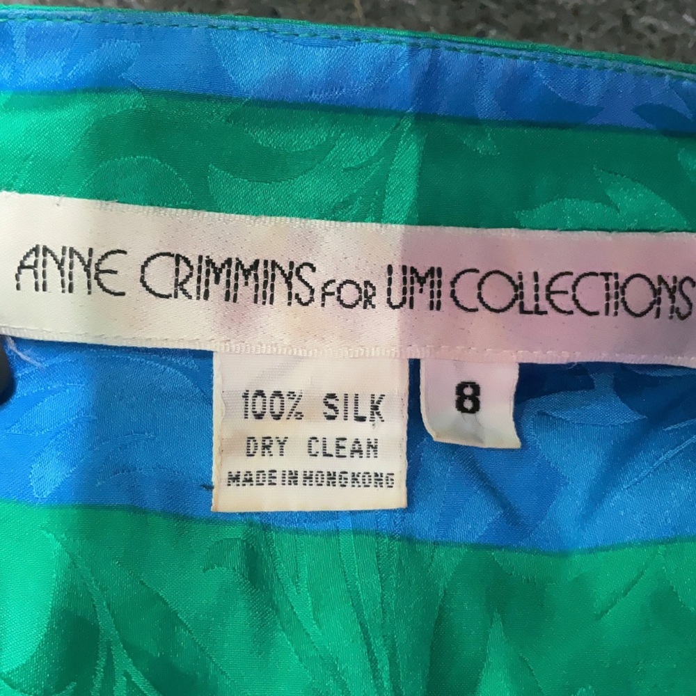 Anne Crimmins Vintage 100% Silk Striped Long Sleeve Top Blouse Jewel Tone sz 8 - Picture 3 of 3